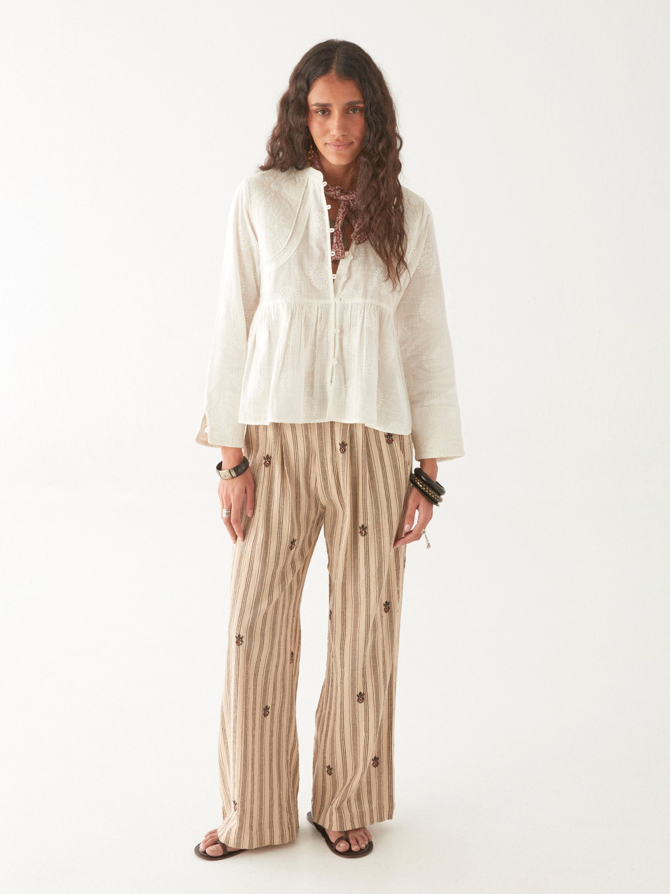 Ariana Blouse - Mosaique Ivory