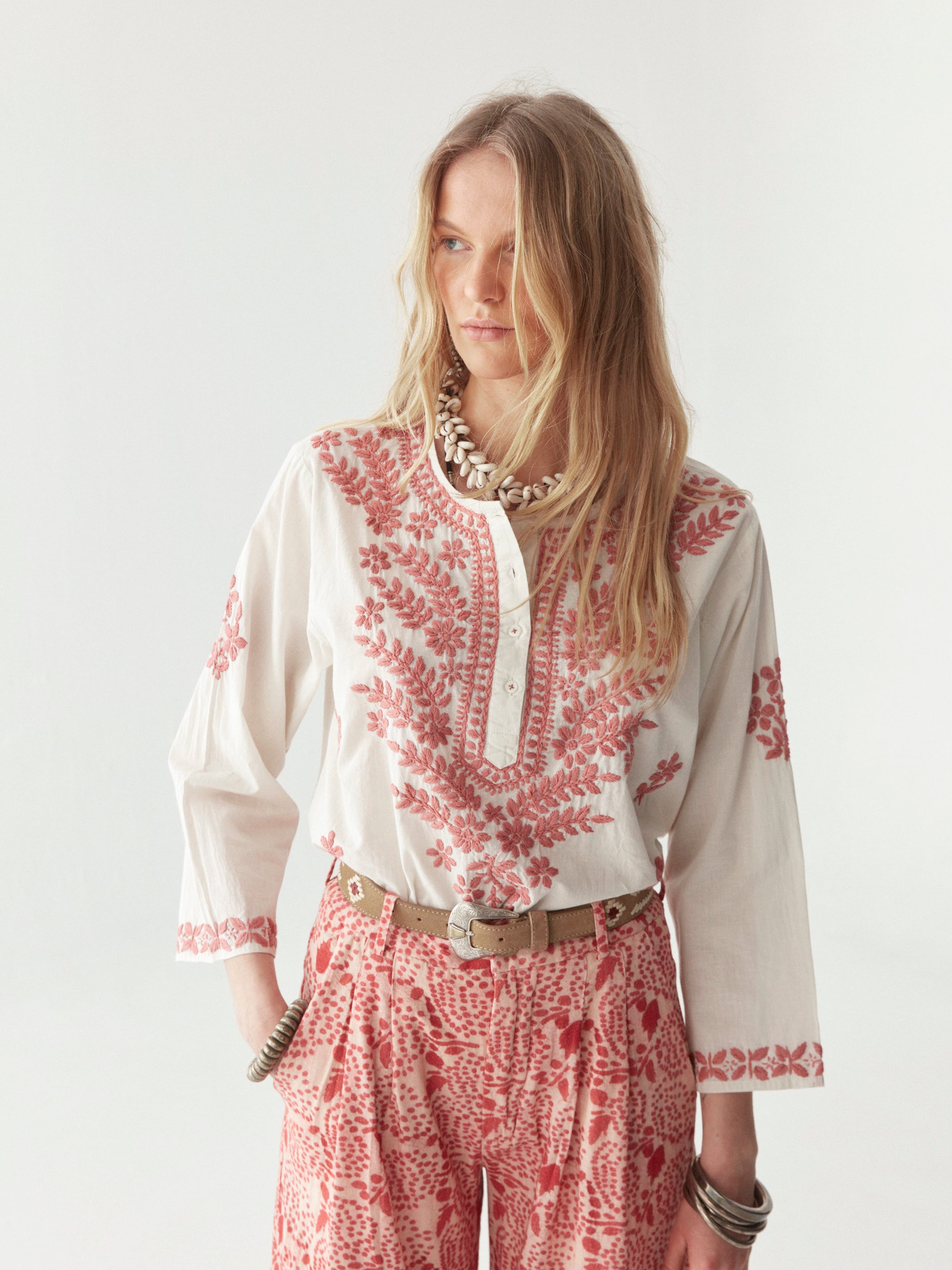 Shyla Blouse - Chikan Blossom