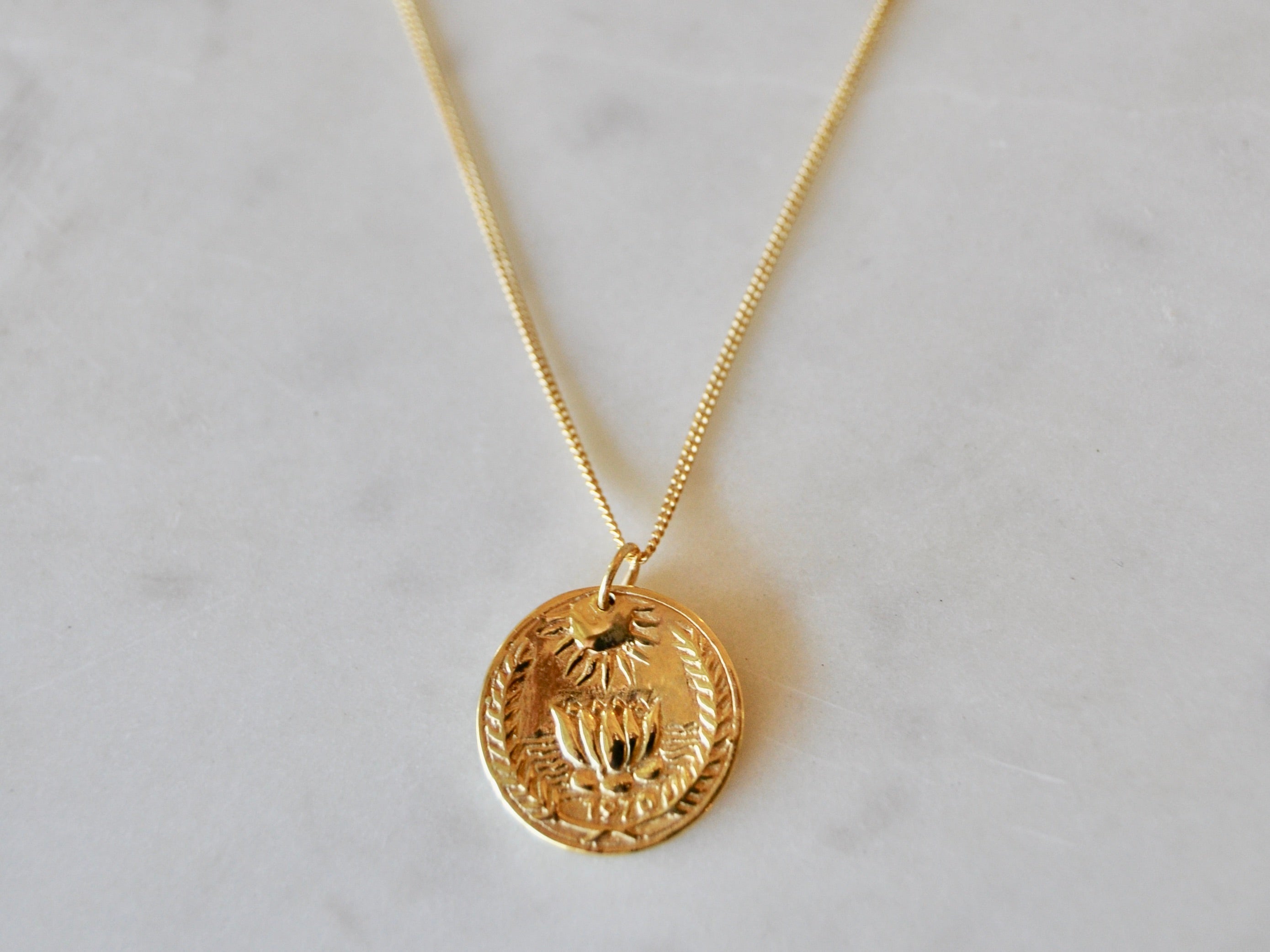 LOTUS SUN LARGE COIN NECKLACE