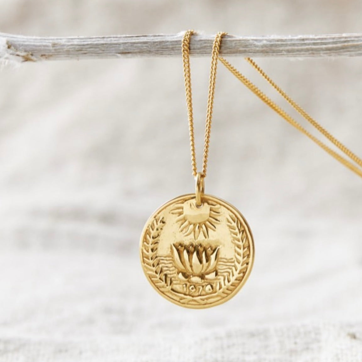 LOTUS SUN LARGE COIN NECKLACE