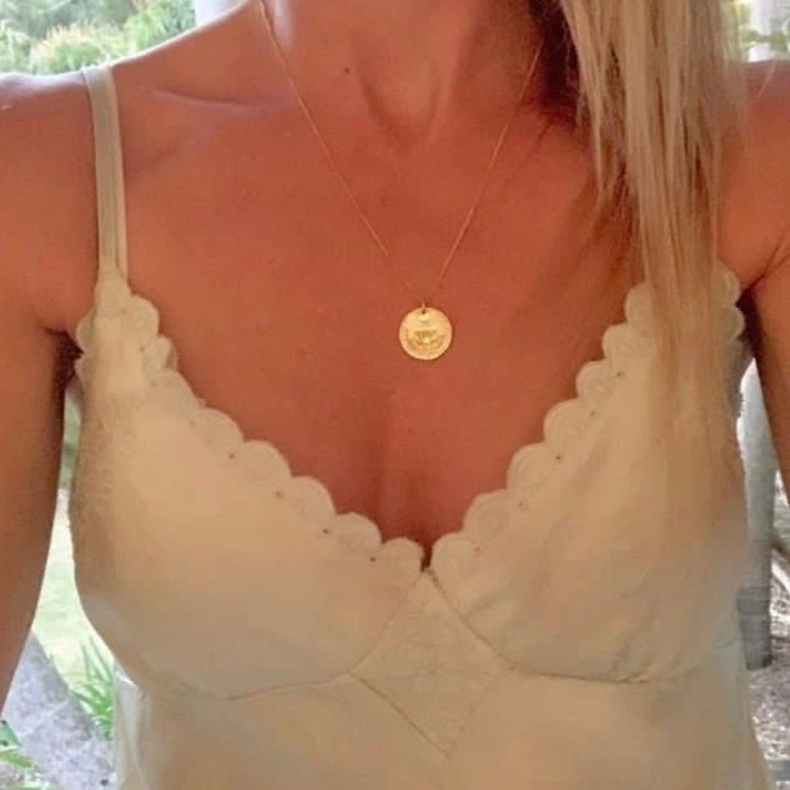LOTUS SUN LARGE COIN NECKLACE