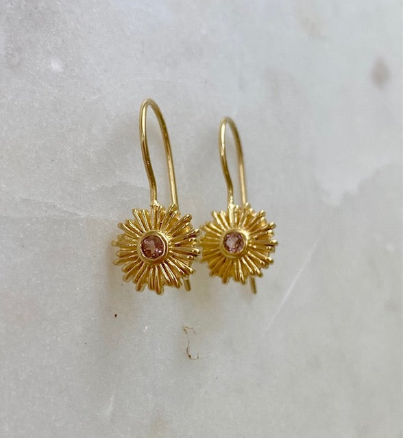 MARA EARRINGS IN GOLD WITH PINK TOURMALINE