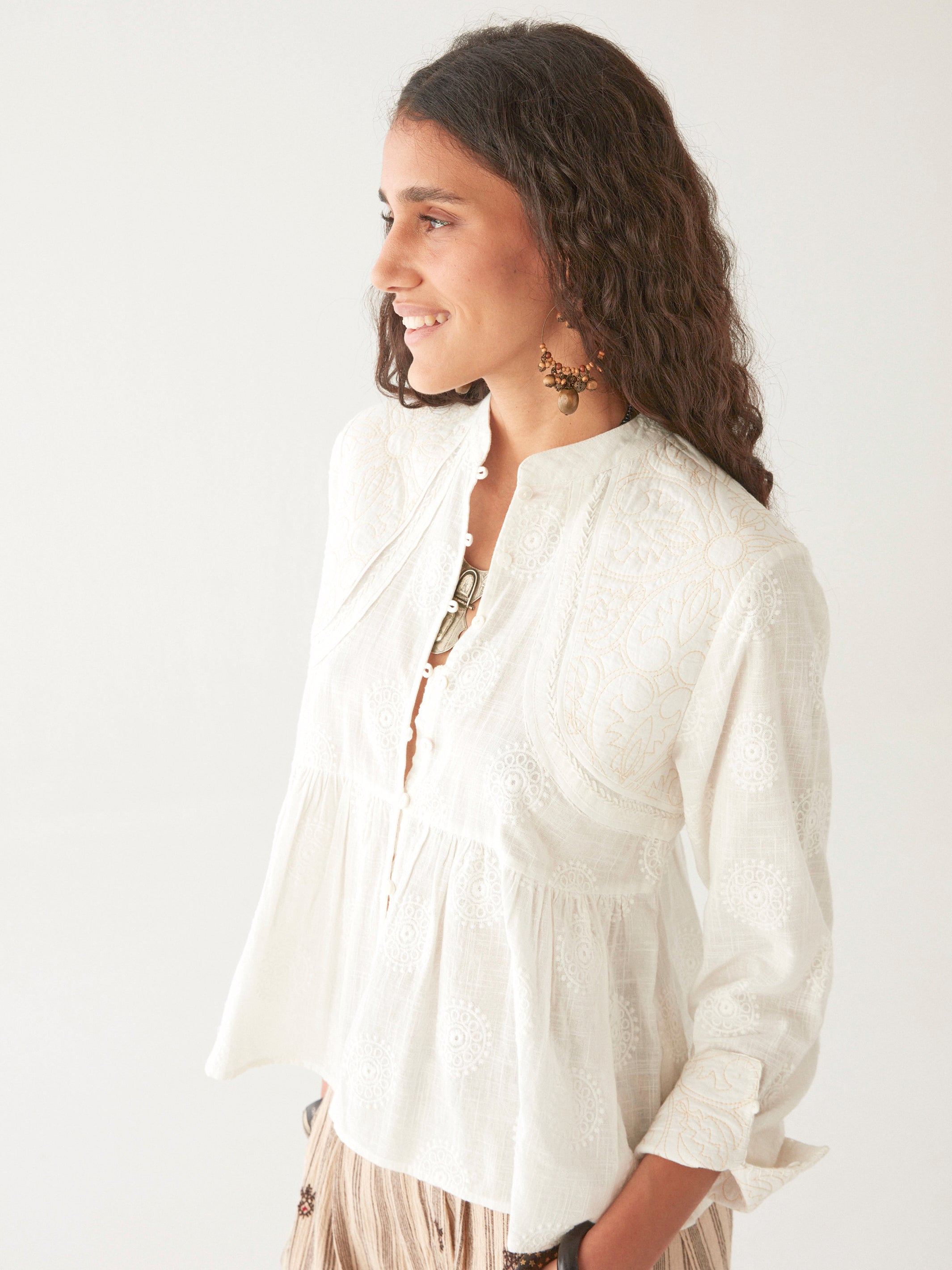 Ariana Blouse - Mosaique Ivory