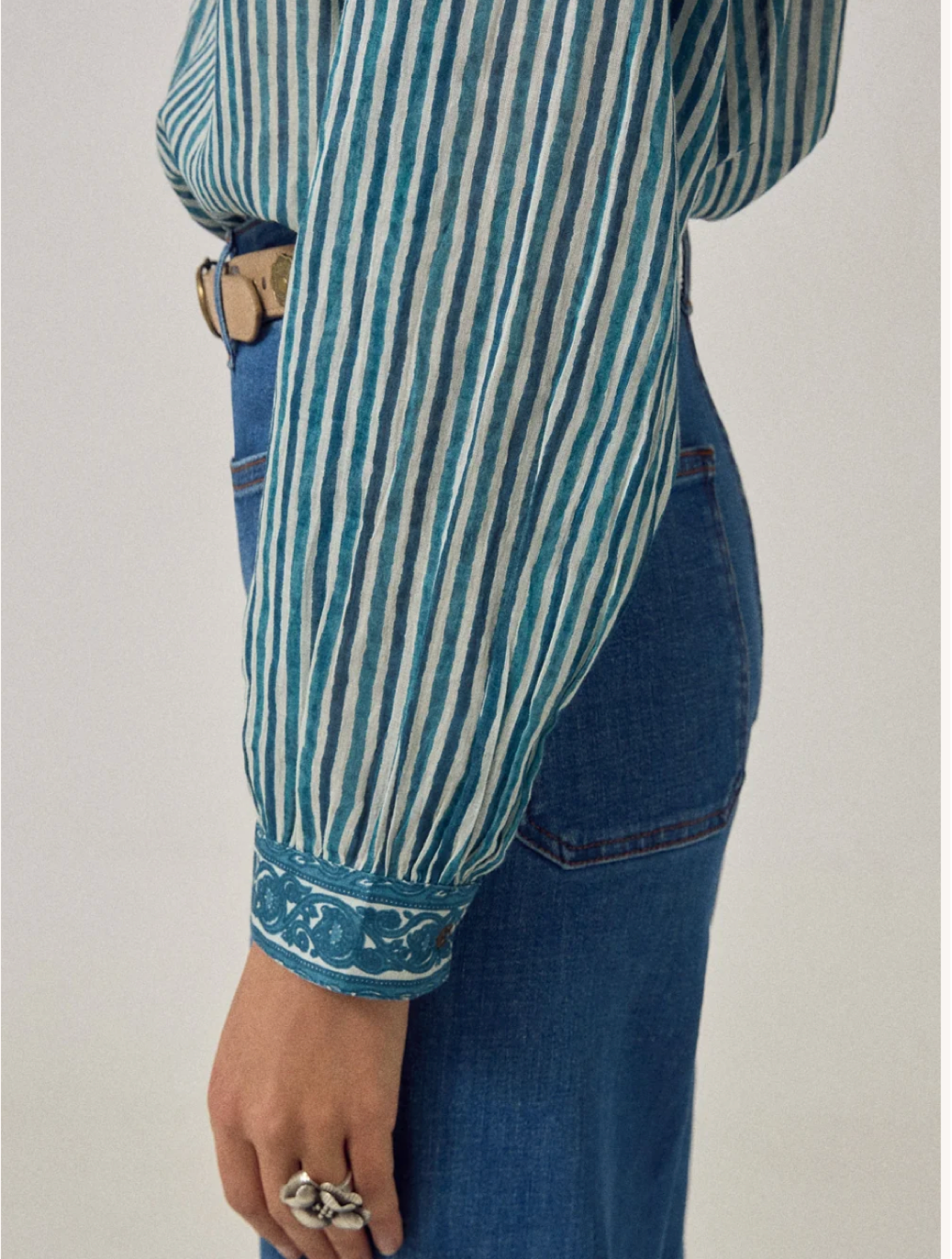 Maria Shirt Mediterranean Stripes Blue Ink $309.00